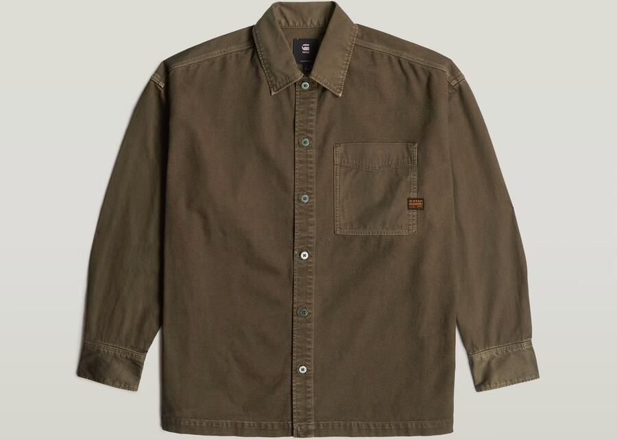 G-Star RAW Boxy Fit Overshirt Bruin Heren - Foto 5