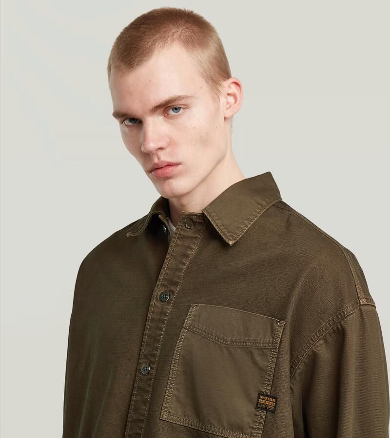 G-Star RAW Boxy Fit Overshirt Bruin Heren - Foto 2