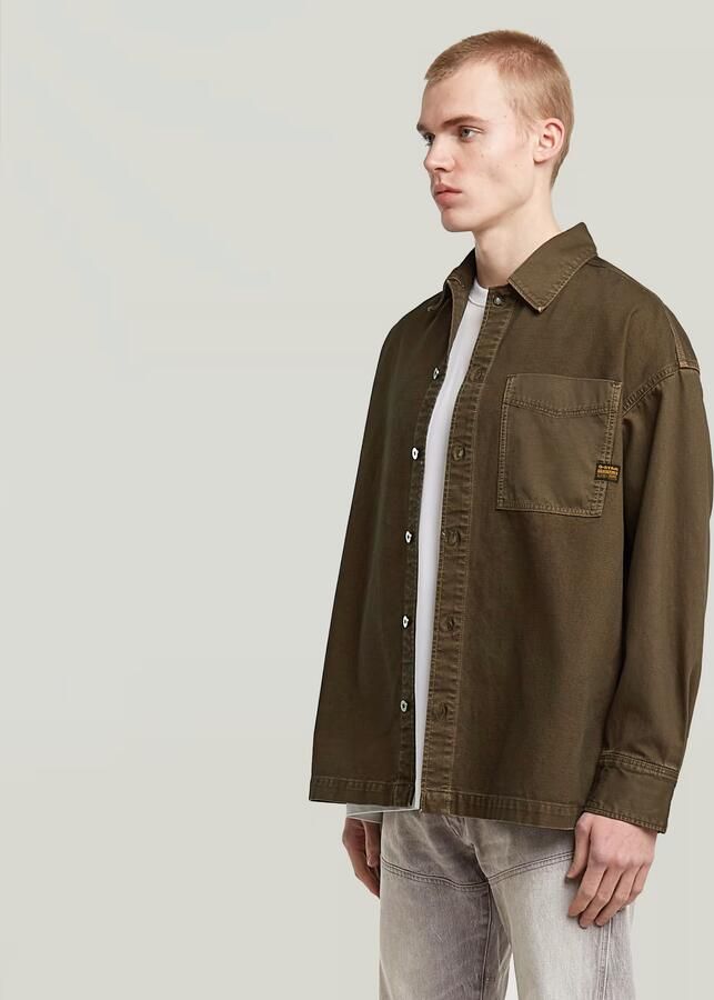 G-Star RAW Boxy Fit Overshirt Bruin Heren - Foto 4