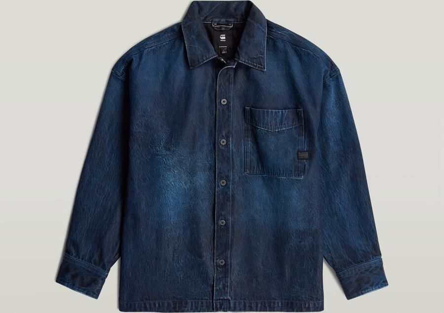 G-Star RAW Boxy Fit Overshirt Donkerblauw Heren - Foto 6