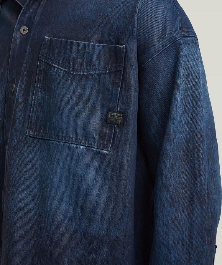 G-Star RAW Boxy Fit Overshirt Donkerblauw Heren - Foto 4