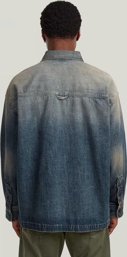 G-Star RAW Boxy Fit Overshirt Donkerblauw Heren - Foto 7