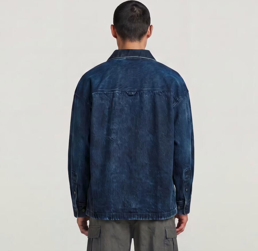 G-Star RAW Boxy Fit Overshirt Donkerblauw Heren - Foto 3