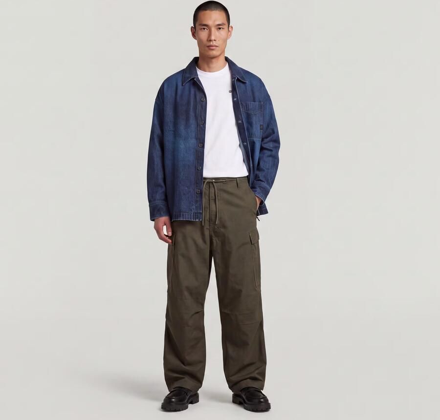 G-Star RAW Boxy Fit Overshirt Donkerblauw Heren - Foto 4
