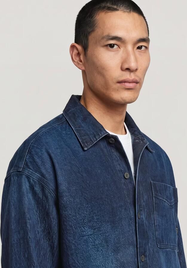 G-Star RAW Boxy Fit Overshirt Donkerblauw Heren - Foto 5