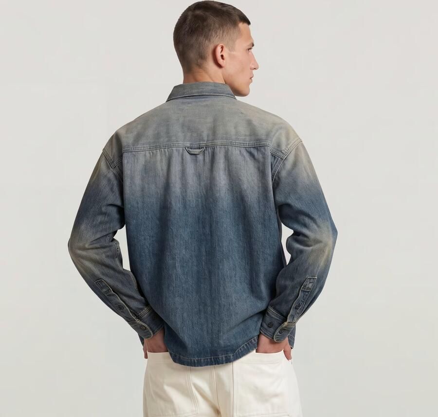 G-Star Raw Spijkerjack D23007-E358 BOXY FIT OVERSHIRT-H938 ANTIQUE FADED BLUESCHIST - Foto 3