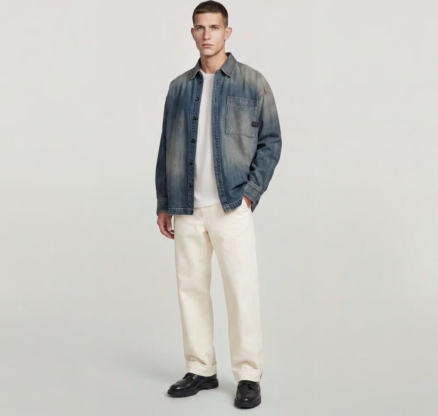 G-Star Raw Spijkerjack D23007-E358 BOXY FIT OVERSHIRT-H938 ANTIQUE FADED BLUESCHIST - Foto 4