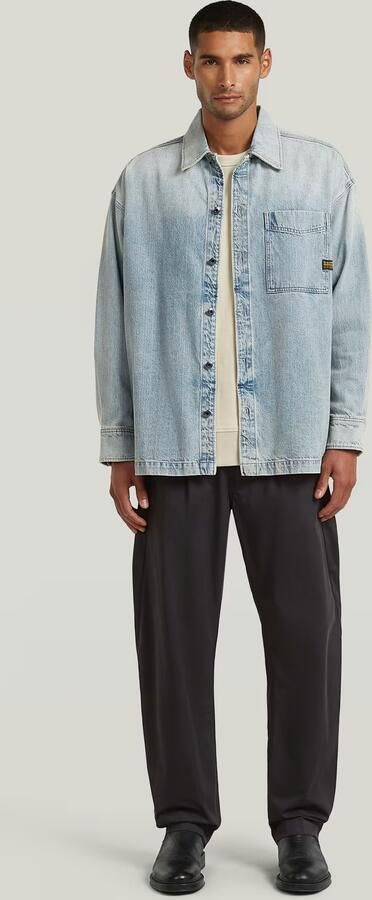 G-Star RAW Boxy Fit Overshirt Lichtblauw Heren - Foto 7