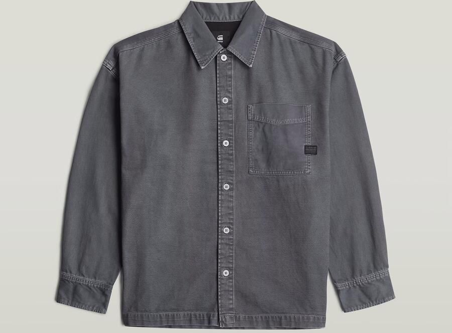 G-Star RAW Boxy Fit Overshirt Midden blauw Heren - Foto 4