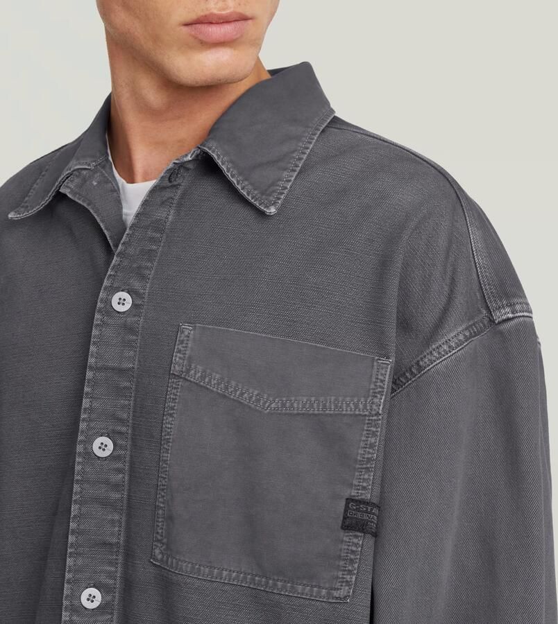 G-Star RAW Boxy Fit Overshirt Midden blauw Heren - Foto 3