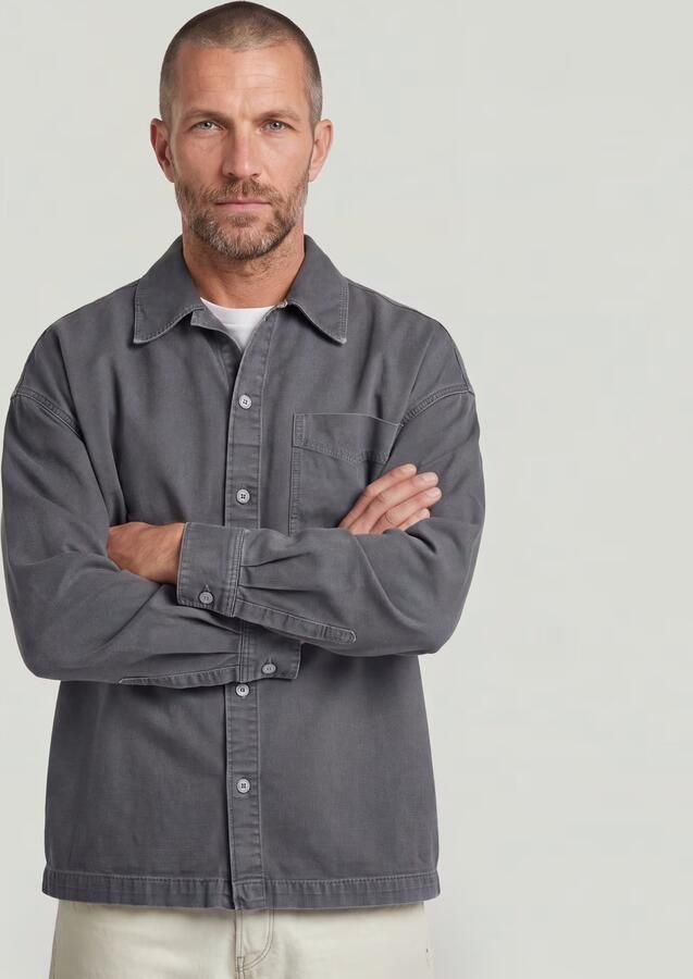 G-Star RAW Boxy Fit Overshirt Midden blauw Heren - Foto 5