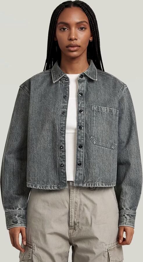 G-Star RAW Boxy Relaxed 1-Pocket Overshirt Groen Dames