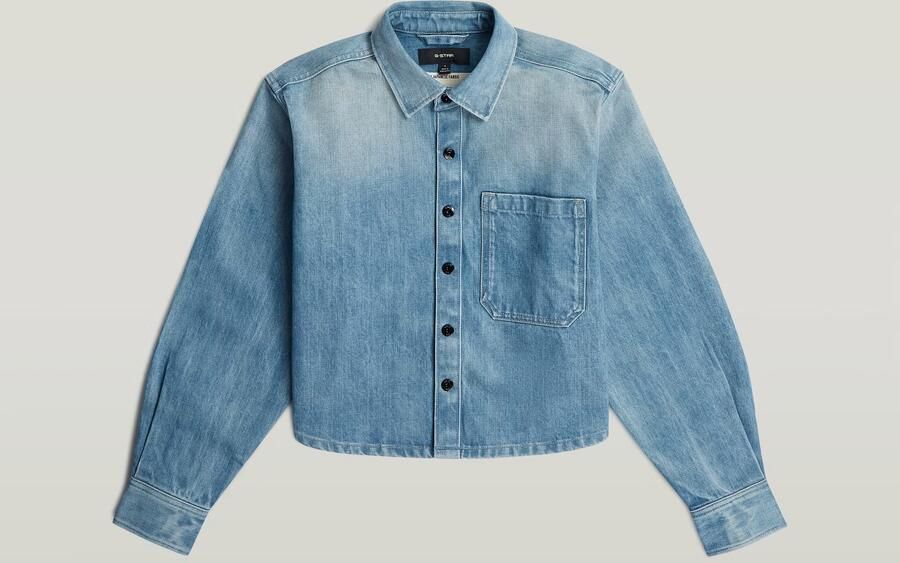 G-Star RAW Boxy Relaxed 1-Pocket Overshirt Midden blauw Dames - Foto 4