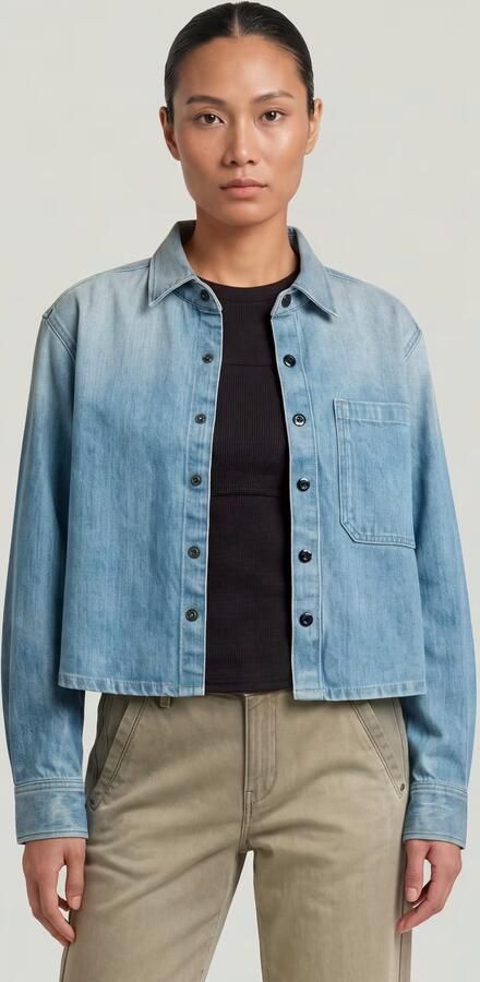 G-Star RAW Boxy Relaxed 1-Pocket Overshirt Midden blauw Dames - Foto 5
