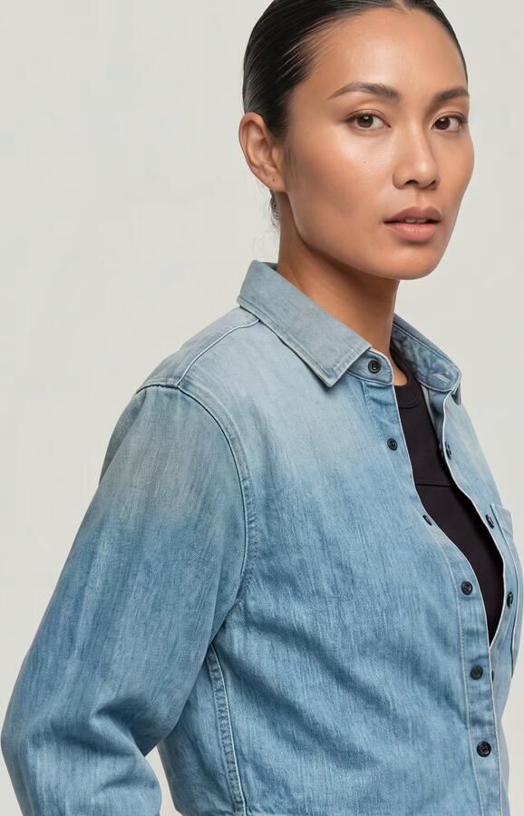 G-Star RAW Boxy Relaxed 1-Pocket Overshirt Midden blauw Dames - Foto 4