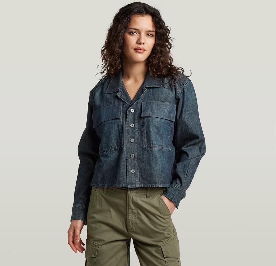 G-Star RAW Boxy Relaxed 2-Pocket Overhemd Donkerblauw Dames