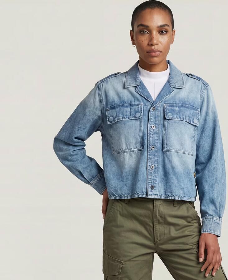 G-Star RAW Boxy Relaxed 2-Pocket Overhemd Lichtblauw Dames - Foto 10