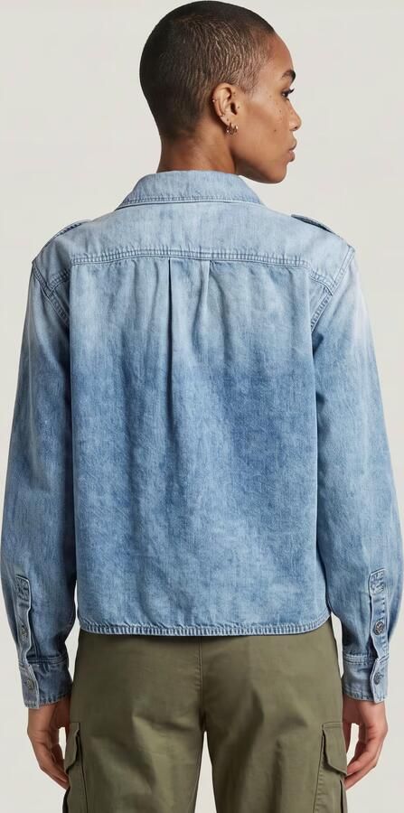 G-Star RAW Boxy Relaxed 2-Pocket Overhemd Lichtblauw Dames - Foto 12