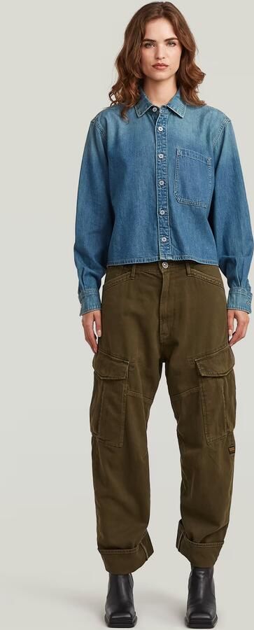 G-Star RAW Boxy Relaxed One-Pocket Overhemd Midden blauw Dames - Foto 6
