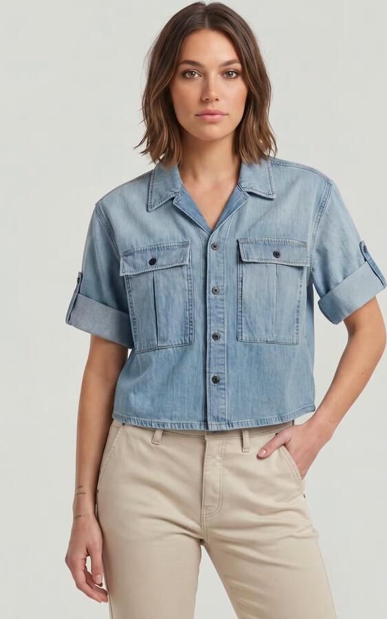 G-Star RAW Boxy Relaxed Overhemd Lichtblauw Dames - Foto 6