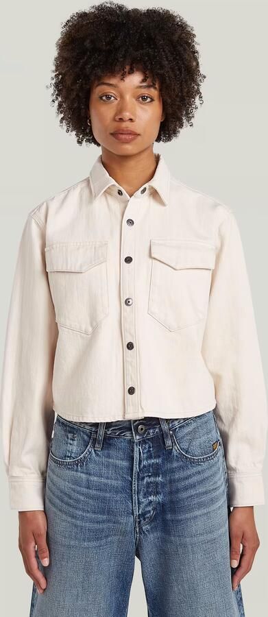 G-Star RAW Boxy Relaxed Overshirt Wit Dames