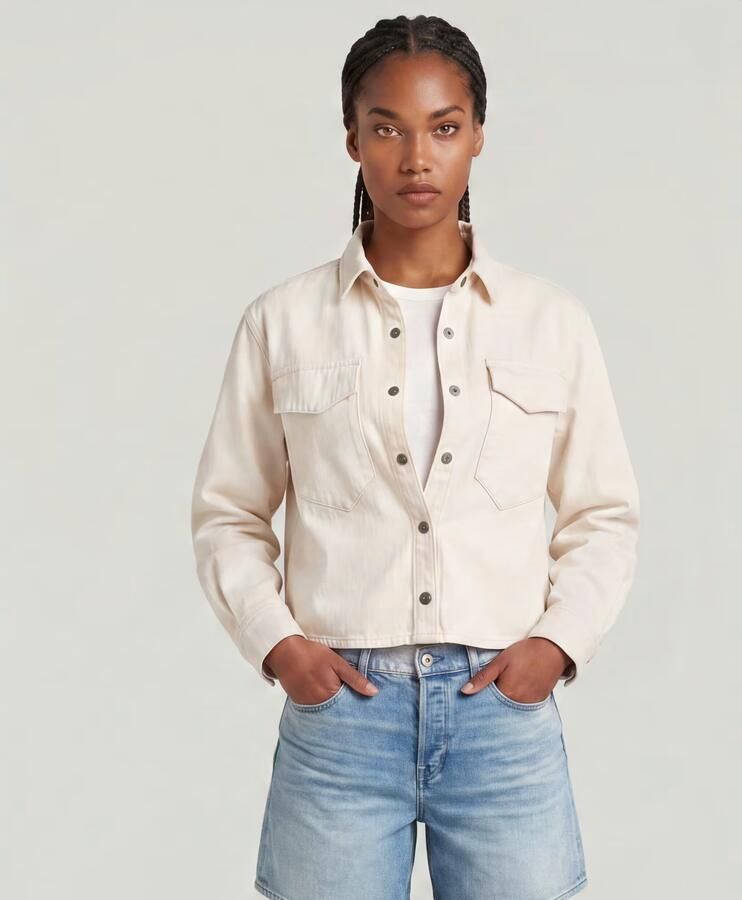 G-Star RAW Boxy Relaxed Overshirt Wit Dames - Foto 3
