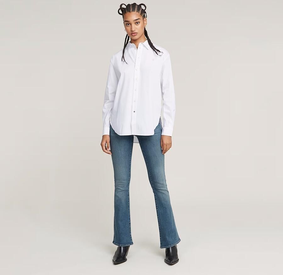 G-Star Raw Regular fit overhemdblouse met logostitching - Foto 4