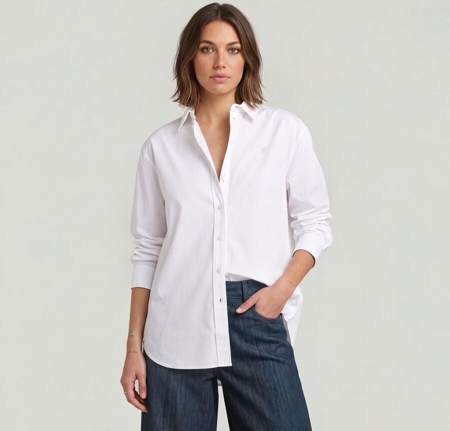 G-Star Raw Regular fit overhemdblouse met logostitching - Foto 6