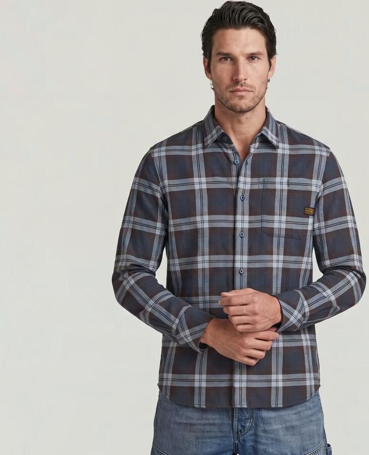 G-Star Raw Slim fit vrijetijdsoverhemd met kentkraag model 'Bristum 2.0' - Foto 4