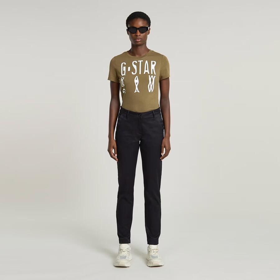 G-Star RAW Bronson Mid Waist Chino Zwart Dames - Foto 2