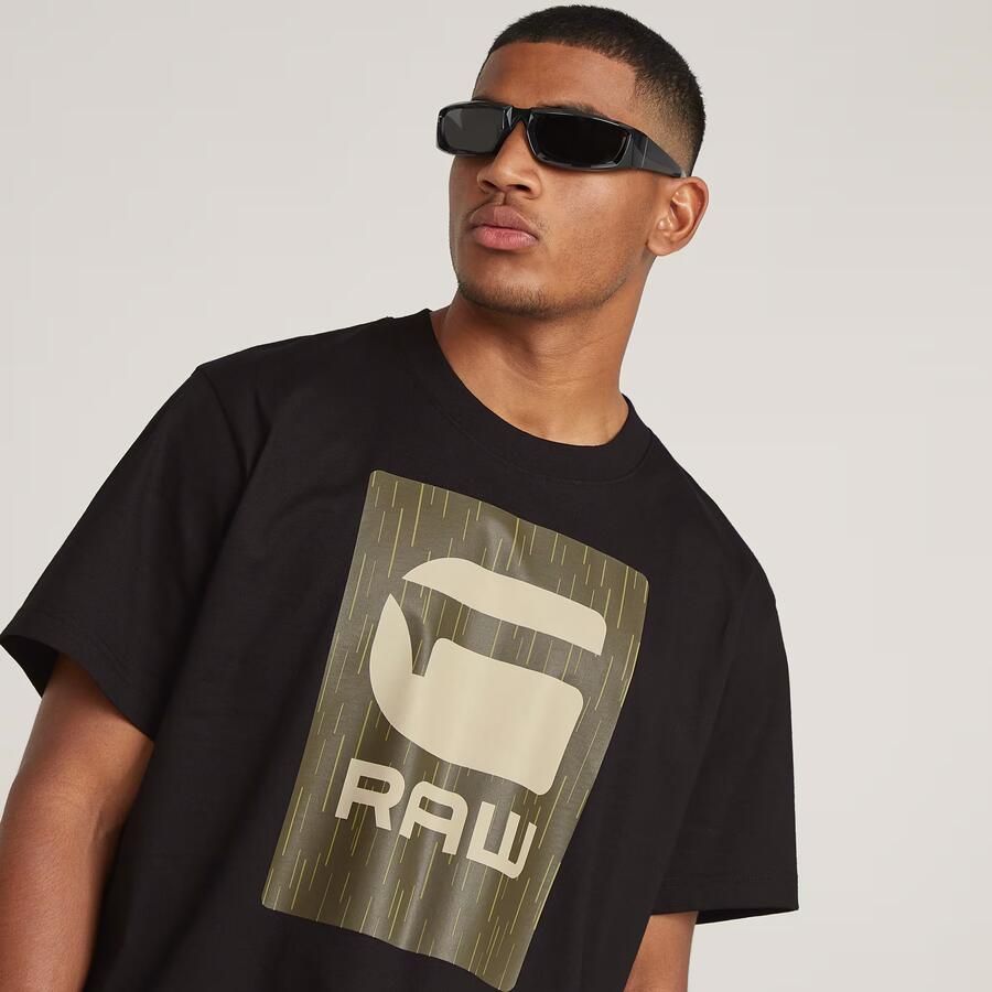 G-Star RAW Burger Box Rain Loose T-Shirt Zwart Heren - Foto 4