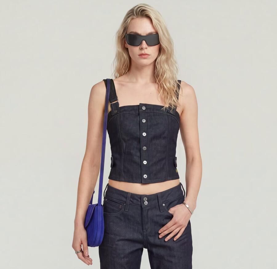 G-Star RAW Bustier Top Detachable Straps Donkerblauw Dames - Foto 3
