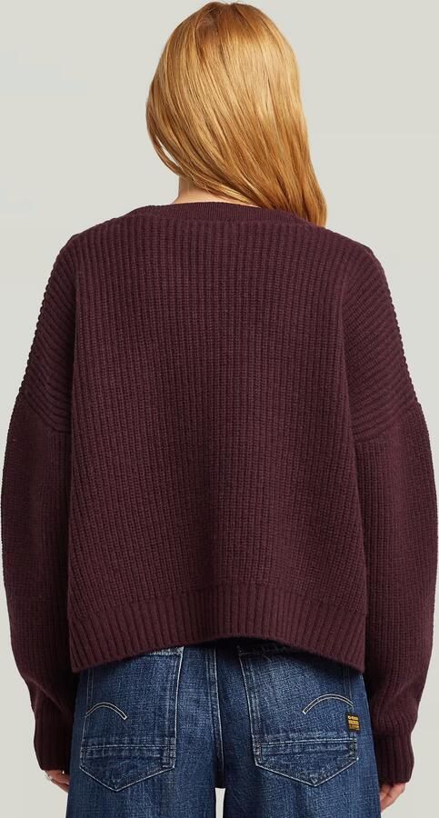 G-Star RAW Cable Cropped Gebreid Vest Rood Dames - Foto 5