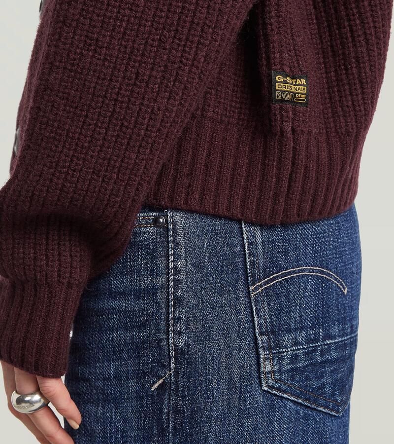 G-Star RAW Cable Cropped Gebreid Vest Rood Dames - Foto 3