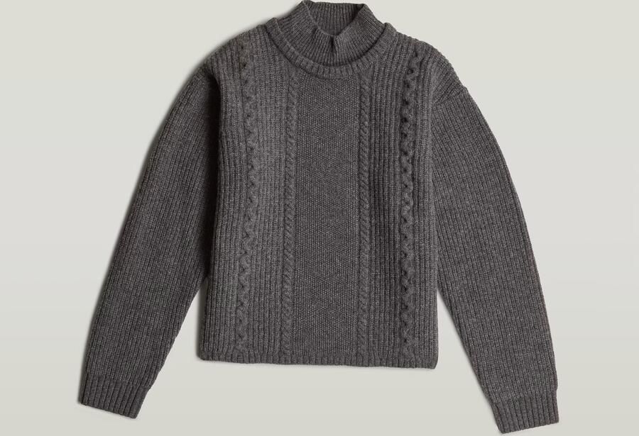 G-Star RAW Cable Double Collar Gebreide Trui Meerkleurig Dames - Foto 4