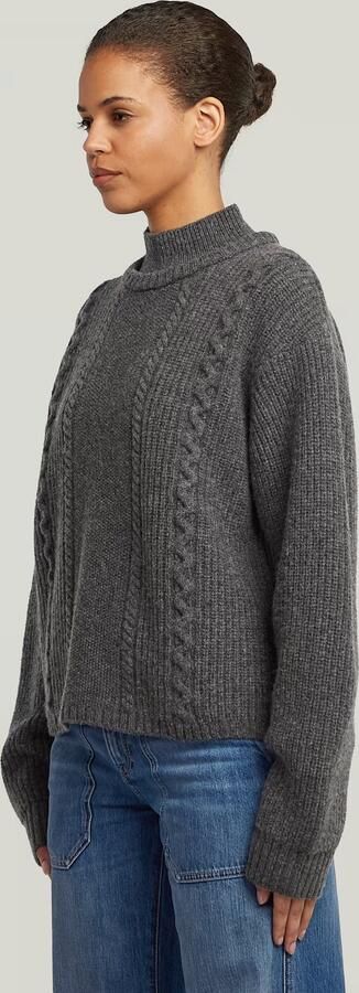 G-Star RAW Cable Double Collar Gebreide Trui Meerkleurig Dames - Foto 5