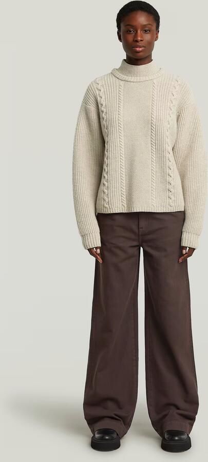 G-Star RAW Cable Double Collar Gebreide Trui Meerkleurig Dames - Foto 7