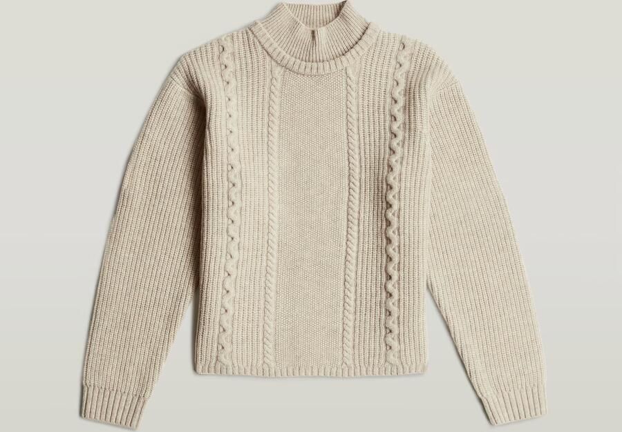 G-Star RAW Cable Double Collar Gebreide Trui Meerkleurig Dames - Foto 4