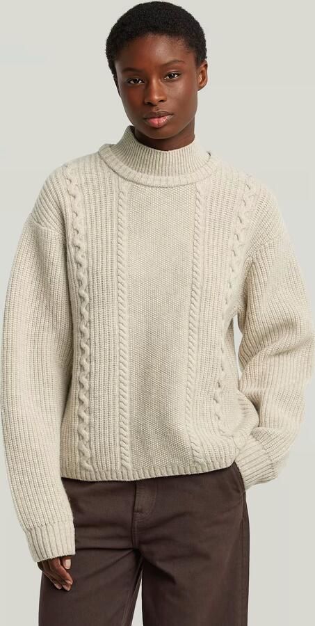 G-Star RAW Cable Double Collar Gebreide Trui Meerkleurig Dames - Foto 6