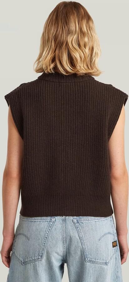 G-Star RAW Cable Full Zip Gebreid Vest Bruin Dames - Foto 7
