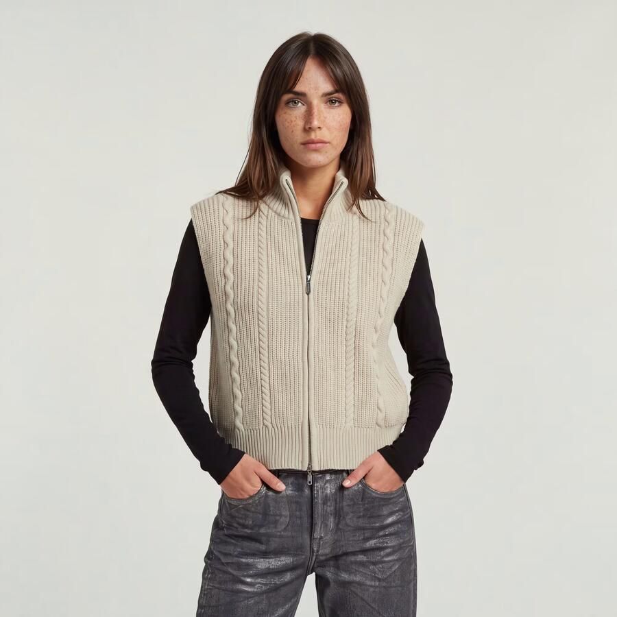 G-Star RAW Cable Full Zip Gebreid Vest Meerkleurig Dames - Foto 3