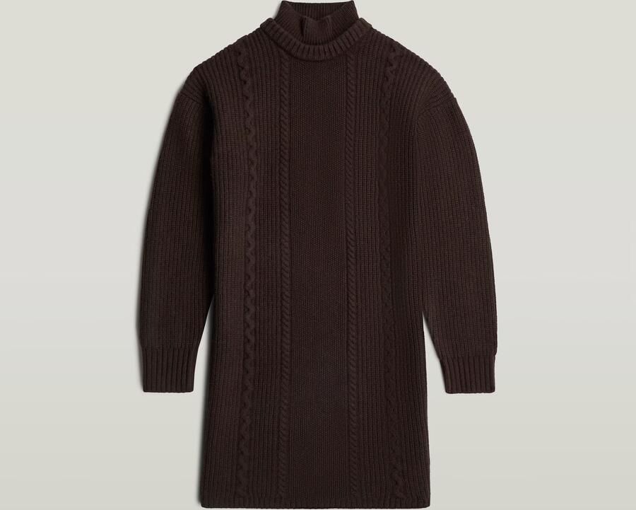 G-Star RAW Cable Loose Gebreide Jurk Bruin Dames
