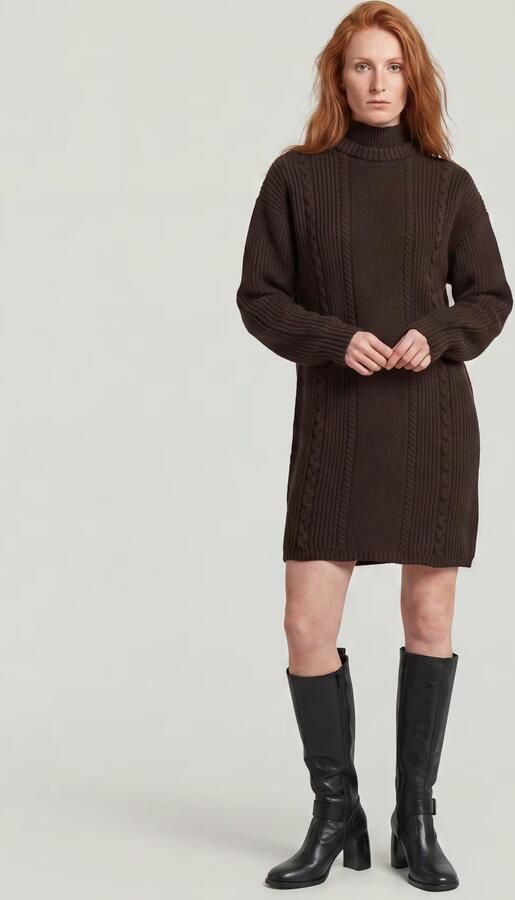 G-Star RAW Cable Loose Gebreide Jurk Bruin Dames - Foto 6