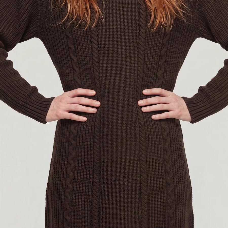 G-Star RAW Cable Loose Gebreide Jurk Bruin Dames - Foto 3
