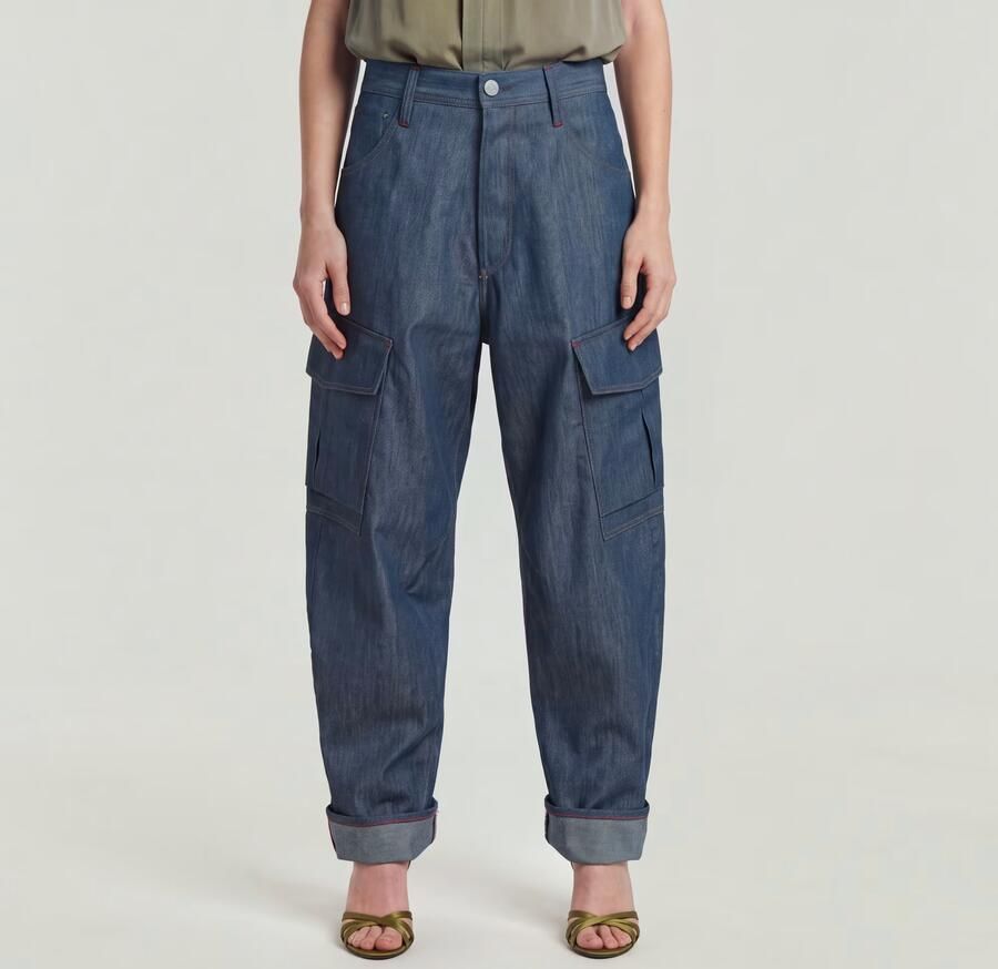 G-Star RAW Cargo 3D Boyfriend Broek Donkerblauw Dames - Foto 4