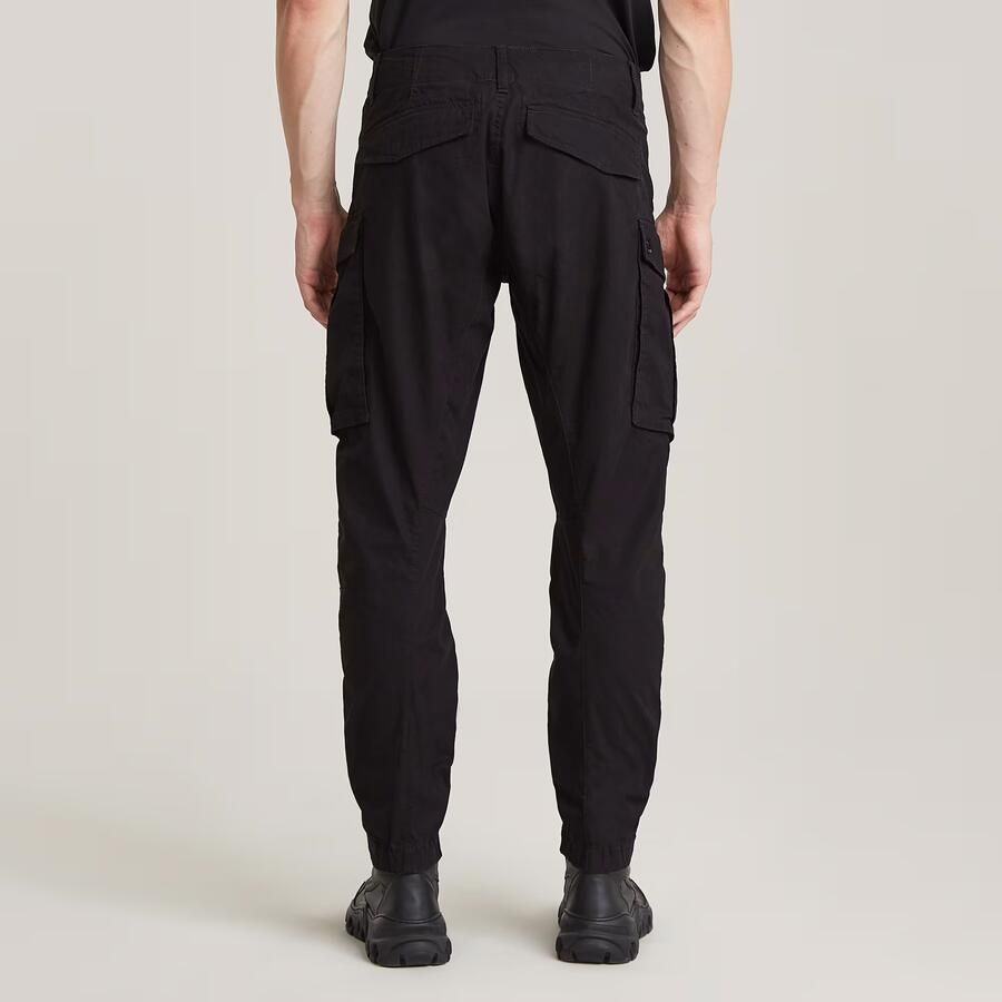 G-Star RAW Cargo Broek 3D Regular Tapered Cuffed Zwart Heren