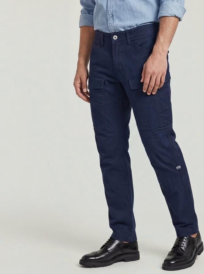 G-Star RAW Cargo Broek 3D Regular Tapered Donkerblauw Heren