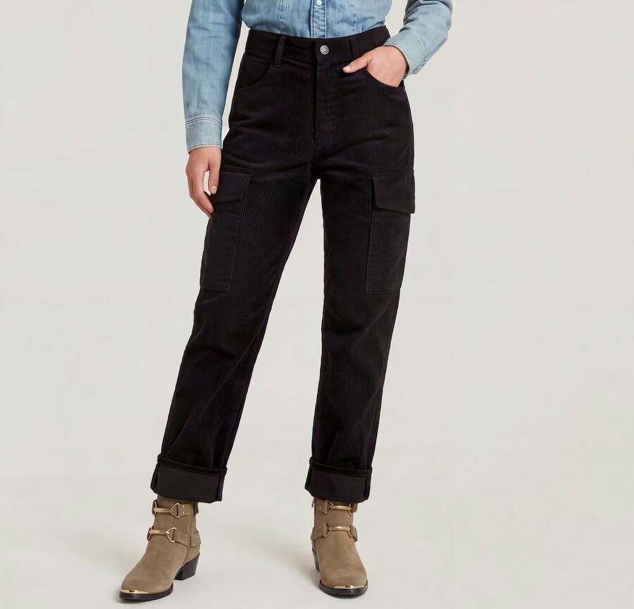 G-Star RAW Cargo Broek Cord 3D Boyfriend Zwart Dames - Foto 6