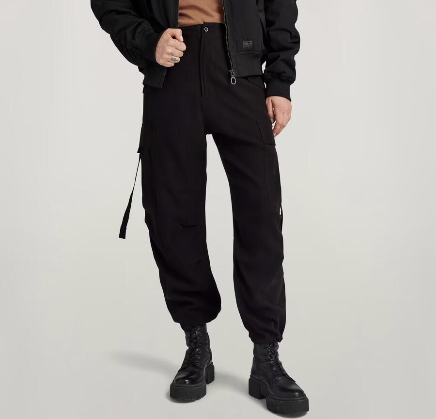 G-Star Cargo Cropped Drawcord Broek Vrouwen Black Dames