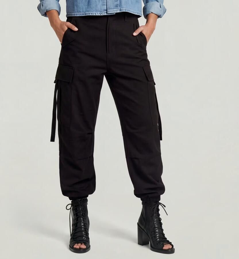 G-Star RAW Cargo Broek Cropped Drawcord Zwart Dames - Foto 4